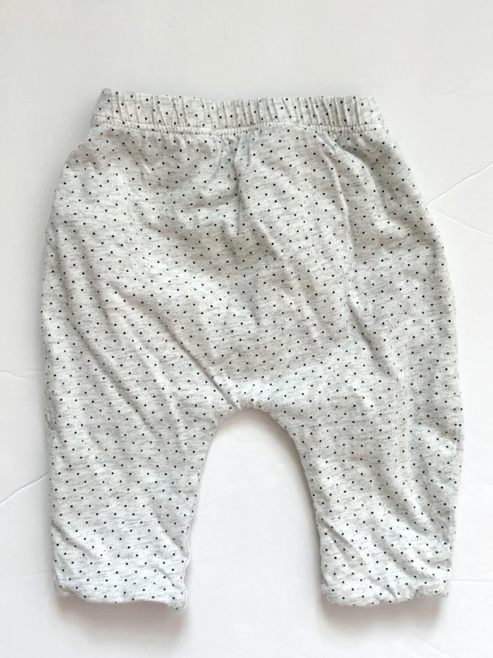 Baby Gap Reversible Pants Light Gray Polka Dots Stripes Size 0-3M Gender Neutral